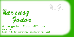 mariusz fodor business card